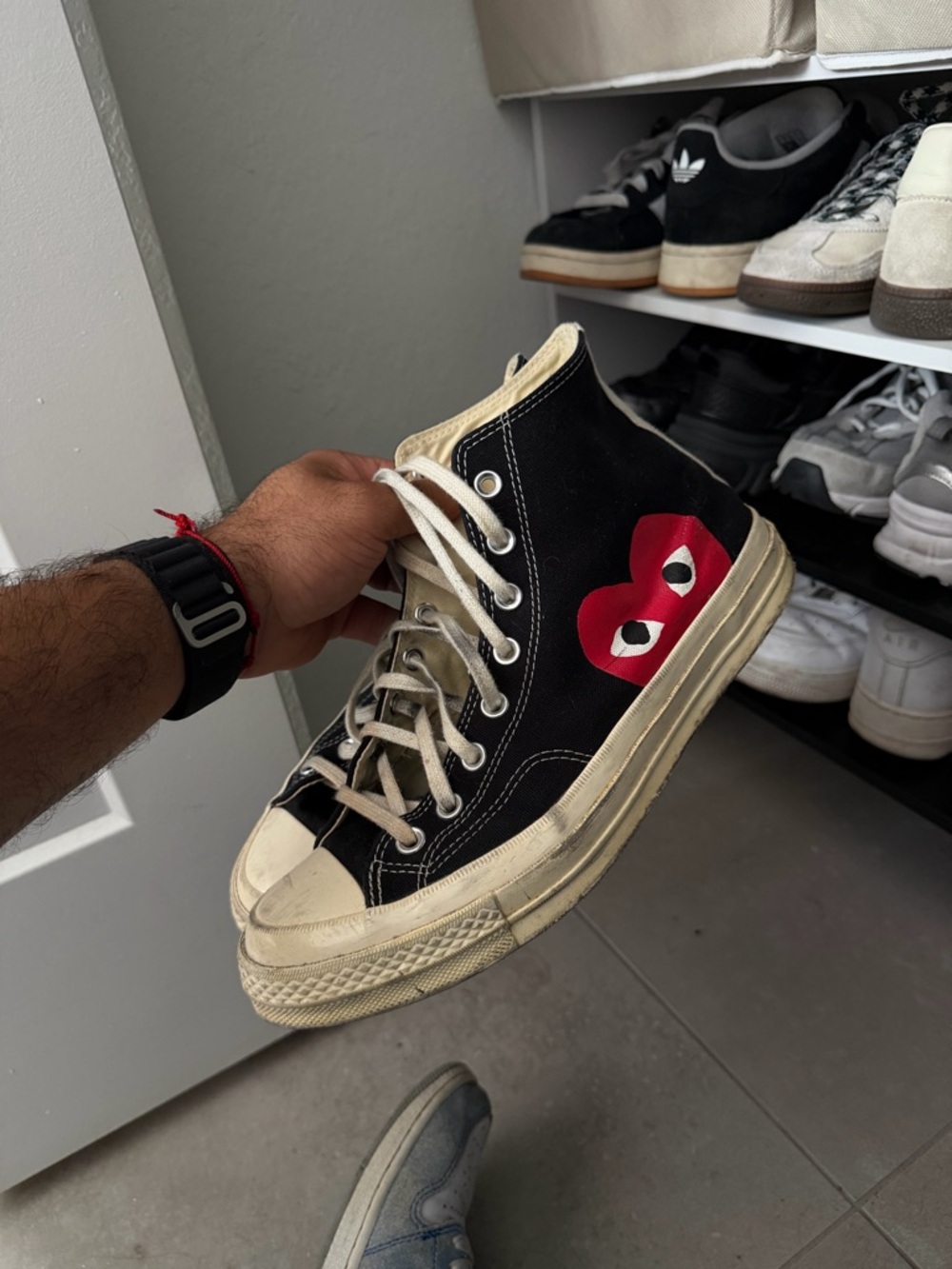 Comme des Garçons PLAY x Converse Black High-Top Sneakers with Red Heart